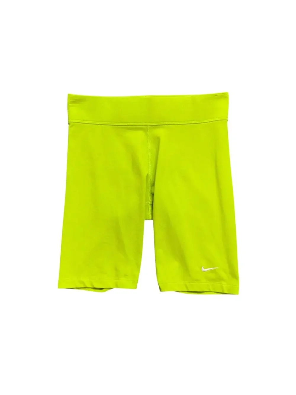Nike Shorts Womens M Medium Acid Lime Sportswear Essential Pull On 10 Inch Biker